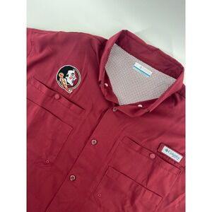 Columbia PFG Men's L/G Short Sleeve Fishing Shirt FSU Seminoles Embroidered